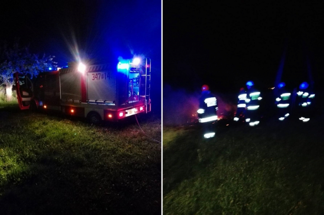 Pożar desek i belek drewnianych w Świerzowej Polskiej